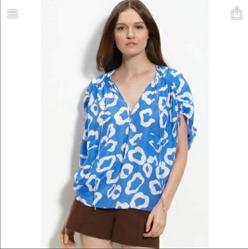 DVF Furstenberg Cascadia Leopard Silk Blouse